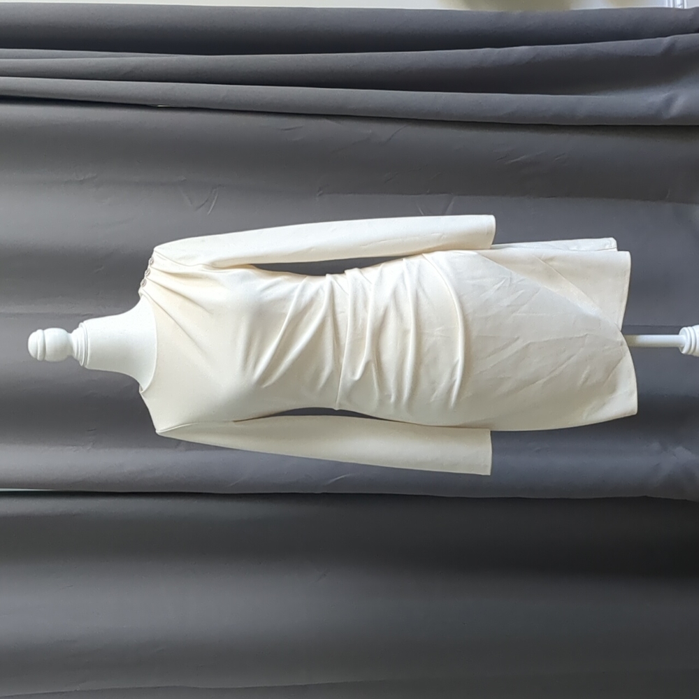 Express cream long sleeve sheath dress in size XS